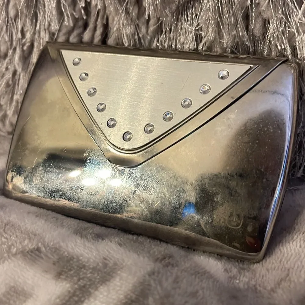 Antique/ Vintage Colibri of London Clear Bejeweled / Swarovski crystal mirror